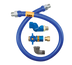Thumbnail image #1 for Dormont Blue Hose 3/4-Inch I.D. 72-Inch Moveable Gas Connector Hose Assembly with Swivel MAX and Safety Quik Quick-Disconnect Valve