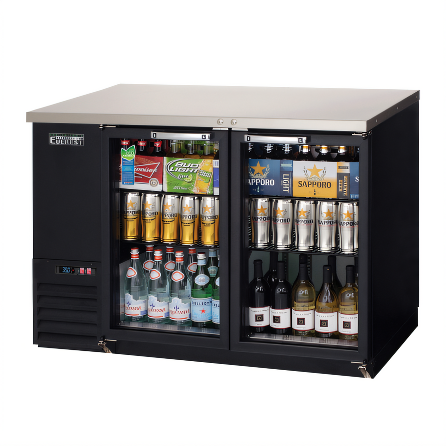 Product image #1 for Everest Refrigeration EBB48G-24 49-Inch Two-Section 24-Inch-Deep Glass Door Back Bar Cooler