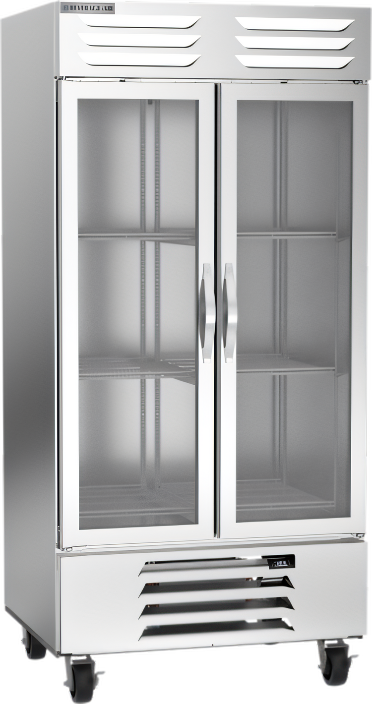 Product image #1 for Beverage-Air Vista® Two-Section Bottom-Mount Self-Contained Reach-In Freezer with Glass Doors, 35.08 Cu. Ft.