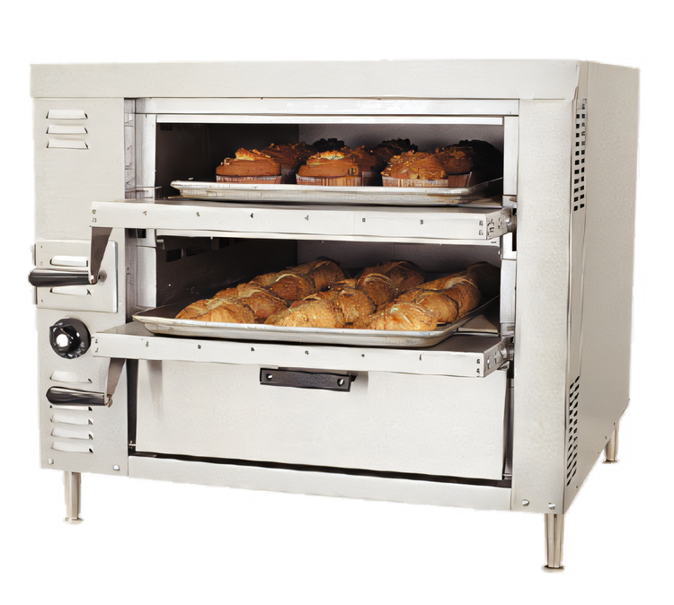 Product image #1 for Bakers Pride HearthBake Series GP61 Countertop Double-Compartment Gas Pizza/Bake Oven with 2 Cordierite Decks