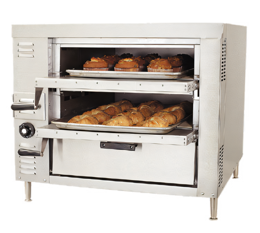 Product image #1 for Bakers Pride HearthBake Series GP61 Countertop Double-Compartment Gas Pizza/Bake Oven with 2 Cordierite Decks