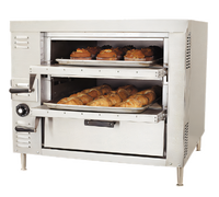 Bakers Pride HearthBake Series GP61 Countertop Double-Compartment Gas Pizza/Bake Oven with 2 Cordierite Decks