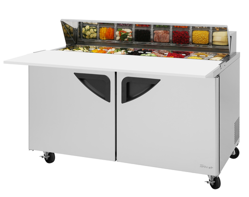 Product image #1 for Turbo Air Super Deluxe Two-Section Sandwich/Salad Prep Table Refrigerator, 60.25-Inch, 16 Cu. Ft., 16-Pan Opening, Stainless Steel