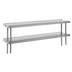Thumbnail image #1 for Advance Tabco Double Deck Table-Mounted Overshelf with 1-Inch Rear Turn-Up, 108-Inch W x 12-Inch D, 18-Gauge 430 Stainless Steel