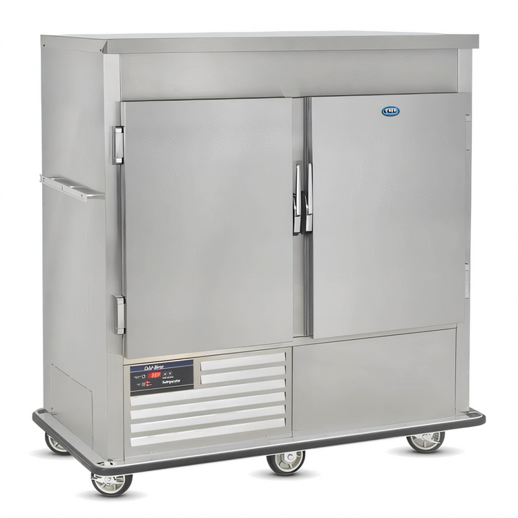 Product image #1 for FWE URS-14-GN 2-Section Mobile Refrigerated Cabinet with 2 Solid Doors, 64-80 Plate Capacity