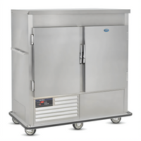 FWE URS-14-GN 2-Section Mobile Refrigerated Cabinet with 2 Solid Doors, 64-80 Plate Capacity