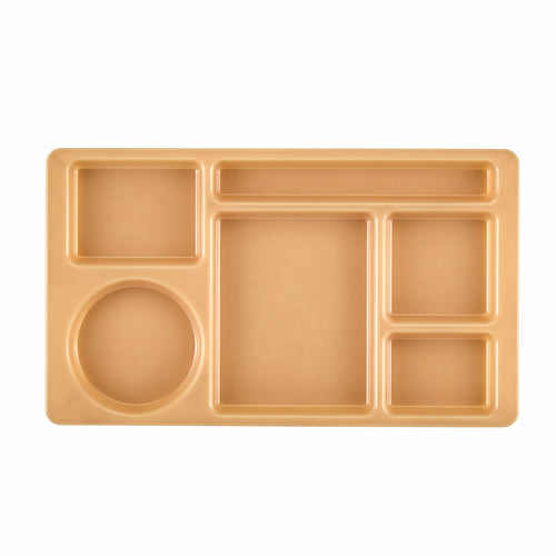 Product image #2 for Cambro Camwear 6-Compartment Rectangular Polycarbonate Compartment Tray, 8-3/4 x 15 Inch, Beige
