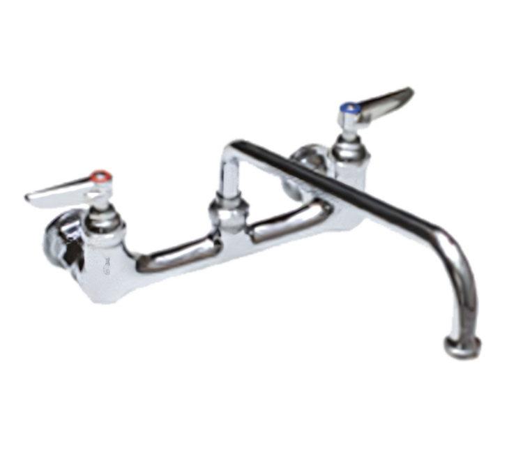 Product image #1 for T&S Extra Heavy Duty Splash-Mounted Faucet with 12" Swing Spout, 8" Centers