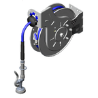 Thumbnail image #1 for T&S Brass B-7132-01M Open Stainless Steel Retractable Hose Reel, 35-Foot 3/8-Inch Hose, 1.15 GPM Spray Valve