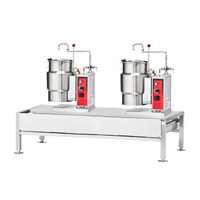 Vulcan Kettle/Stand Assembly with (2) 6-Gallon Electric Tilting Kettles and 50-Inch Stainless Steel Stand