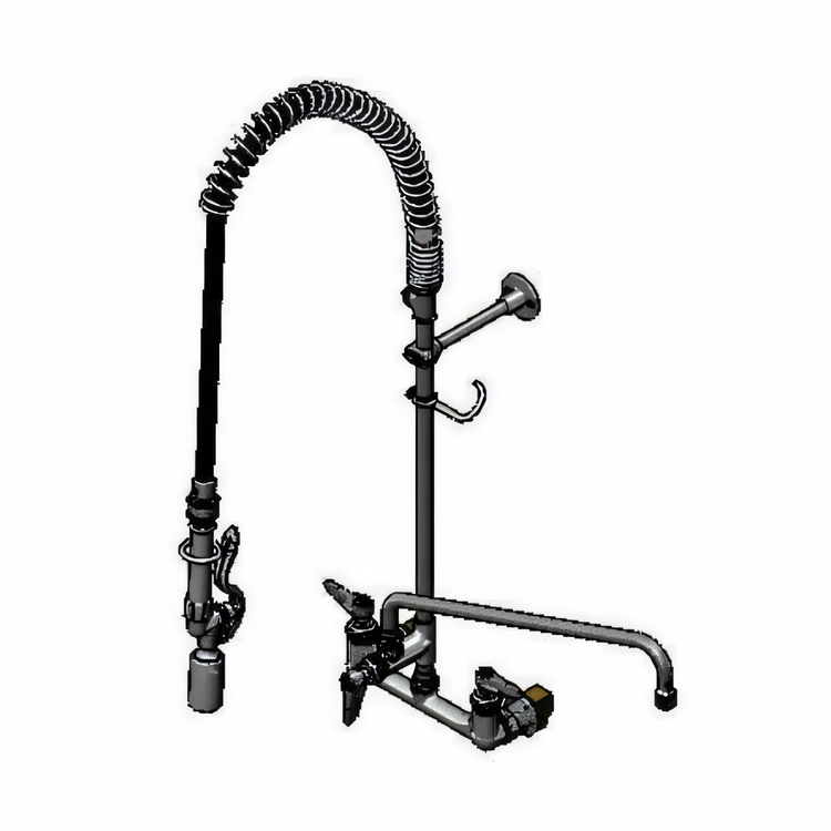 Product image #1 for EasyInstall 8-Inch Wall Mount Add-On Pre-Rinse Unit with 18-Inch Swing Nozzle