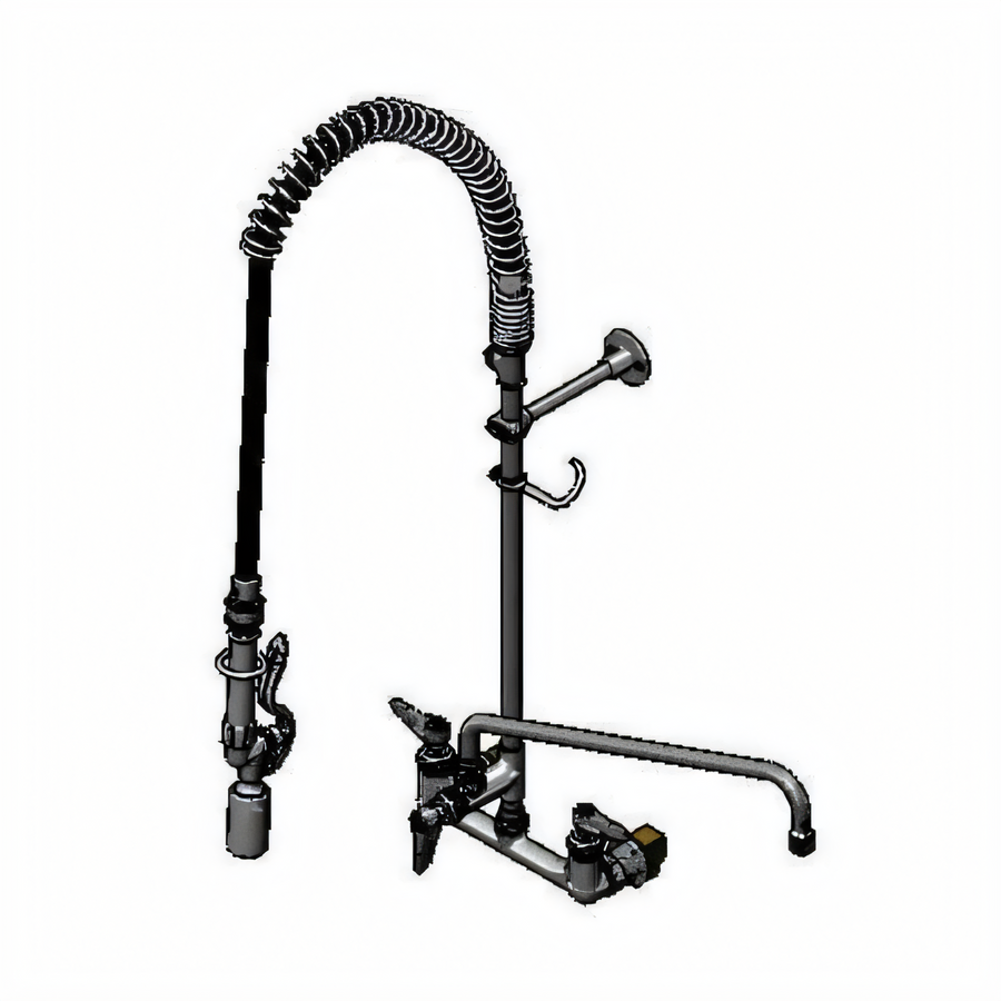 Product image #1 for EasyInstall 8-Inch Wall Mount Add-On Pre-Rinse Unit with 18-Inch Swing Nozzle