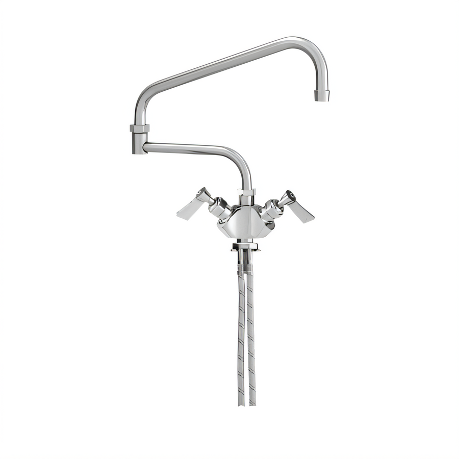 Product image #1 for Fisher 52841 Deck-Mount Single-Hole Dual-Control Stainless Steel Manual Faucet with 10-Inch Swing Spout