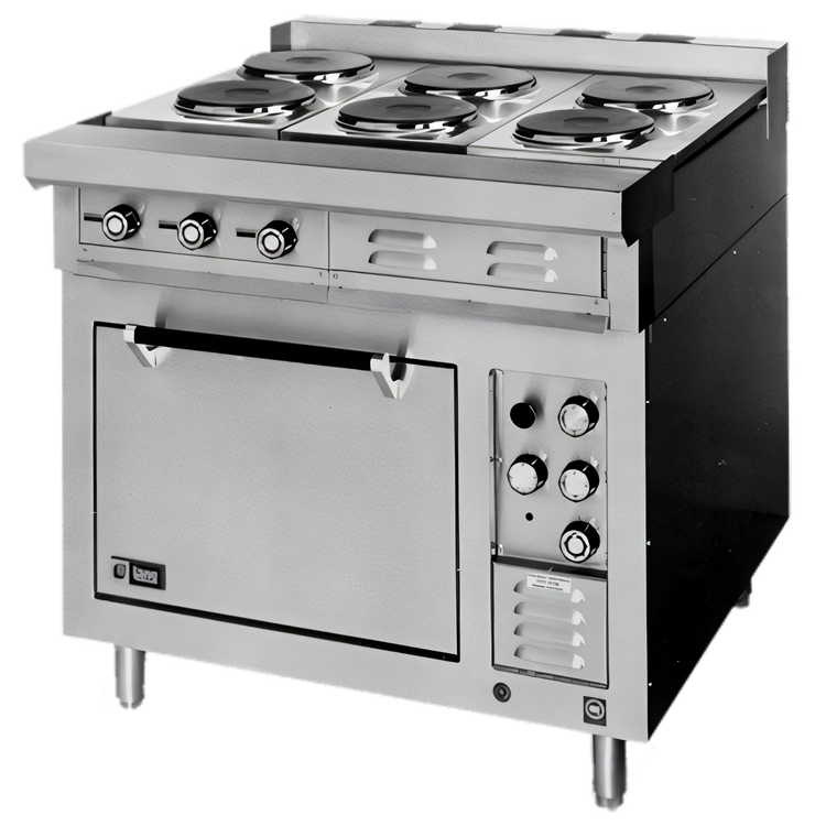 Product image #1 for 36-Inch Heavy Duty Electric Range with 24-Inch Griddle, 2 French Plates, and Standard Oven Base