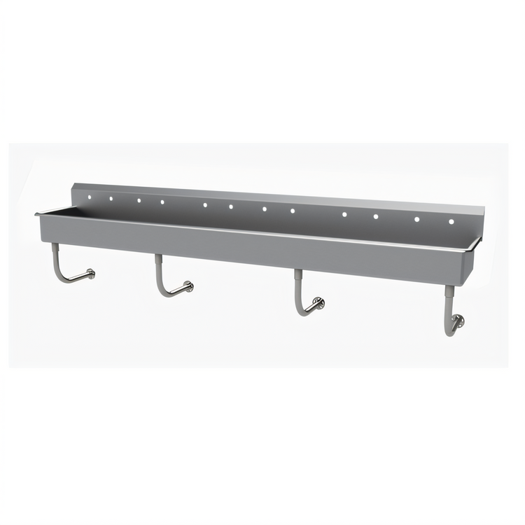 Product image #1 for Advance Tabco 120-Inch Wall-Mounted Multiwash Hand Sink with 6 Faucet Hole Sets