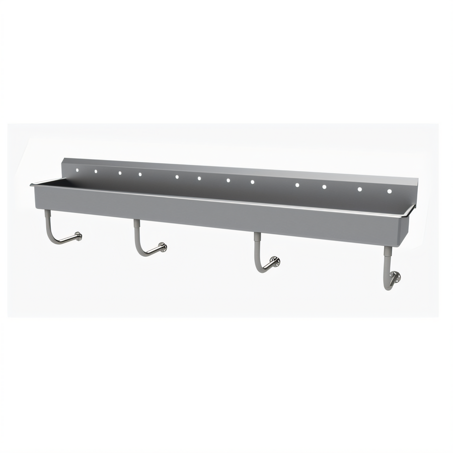 Product image #1 for Advance Tabco 120-Inch Wall-Mounted Multiwash Hand Sink with 6 Faucet Hole Sets