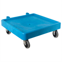 OptiClean Single-Stack Glass Rack Dolly, No Handle, Blue Polypropylene, 350 lb Capacity