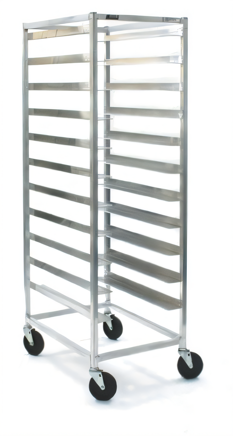 Product image #1 for Panco Mobile Full-Height Aluminum Utility Rack for 14 x 18, 18 x 26, or 12 x 20 Pans, 11-Pair Capacity