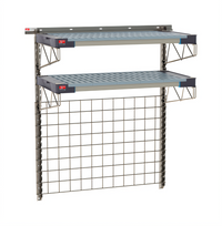Metro SmartWall Life Wall-Mounted Station Base Kit with 24 x 36 Wire Grid and Two 18 x 36 MetroMax 4 Grid Mat Shelves