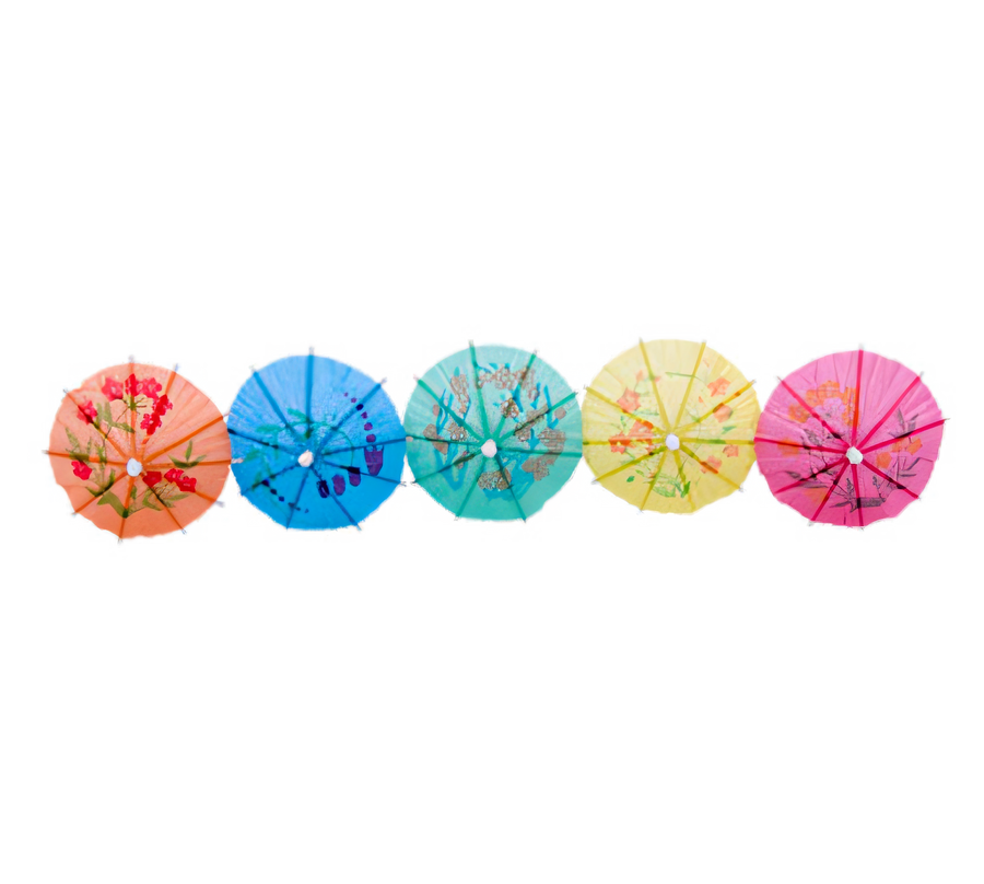 Product image #1 for 4-Inch Paper Cocktail Parasol with Wooden Stem, Assorted Colors