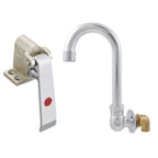 Thumbnail image #1 for BK Resources BKSMKV-SGS-G Single Pedal Metering Knee Valve with 3-Inch Gooseneck Splash-Mount Spout