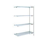 Thumbnail image #1 for Eagle Group EagleGard A4-74-1860E 4-Tier Add-On Wire Shelving Unit, 60"W x 18"D x 74"H, Blue-Green Hybrid Epoxy