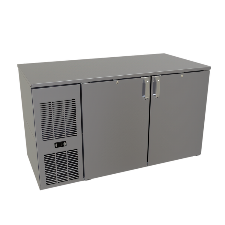 Product image #1 for Glastender 52-Inch One-Zone Pass-Thru Low Profile Back Bar Cooler, Two-Section, Front-Serviced, R290