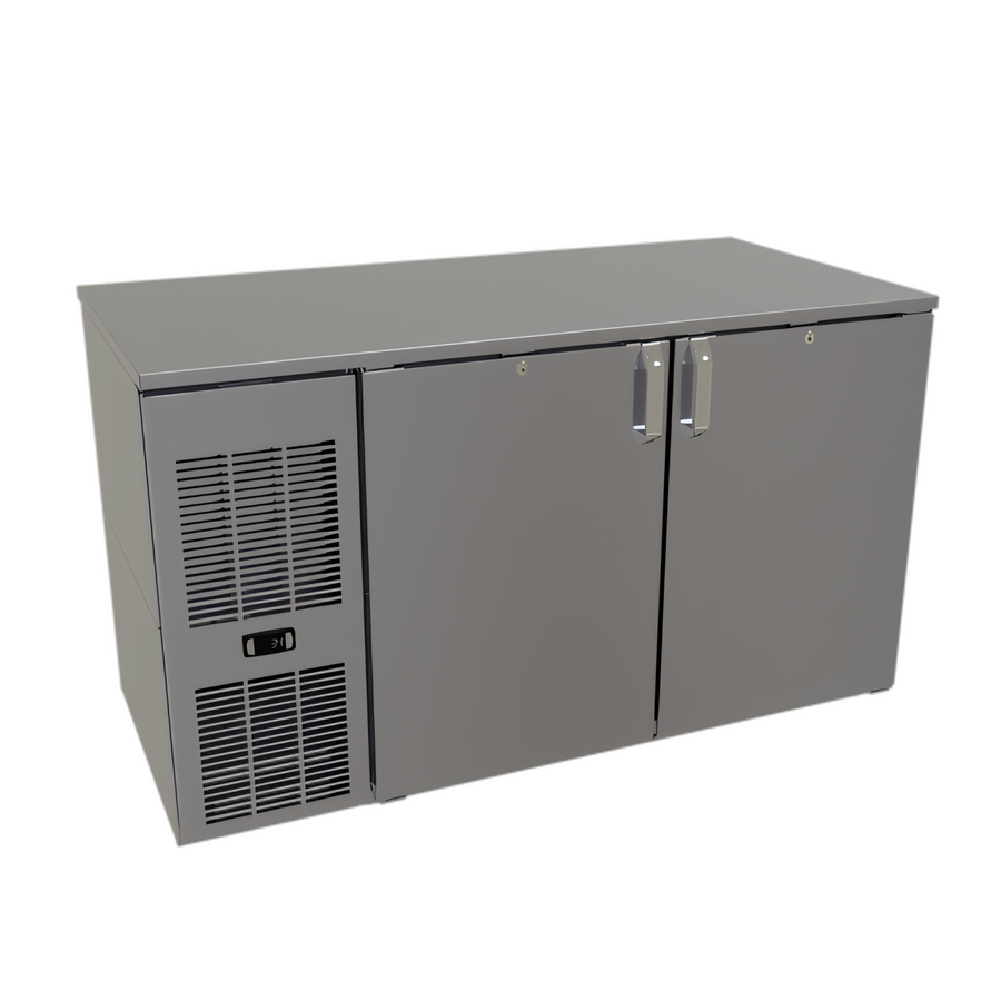Product image #1 for Glastender 52-Inch One-Zone Pass-Thru Low Profile Back Bar Cooler, Two-Section, Front-Serviced, R290