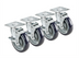 Thumbnail image #1 for Krowne Royal Series 3-1/2 Inch x 3-1/2 Inch Plate Caster Set with 3 Inch Locking Wheels