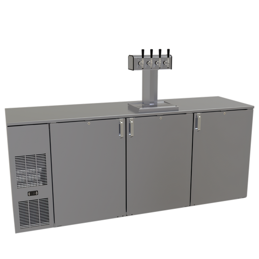 Product image #1 for Glastender One-Zone Front-Serviced Bar Profile Draft Dispensing Cooler, 84 Inch, 3-Section, 20-Inch Door Opening