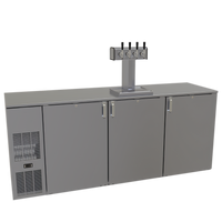 Glastender One-Zone Front-Serviced Bar Profile Draft Dispensing Cooler, 84 Inch, 3-Section, 20-Inch Door Opening