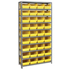 Thumbnail image #1 for Quantum 1275-207 Heavy-Duty Stationary Wire Shelving Unit, 36"W x 12"D x 75"H, 10 Shelves, 36 Bins