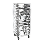 Thumbnail image #1 for Dinex DXPUW6618 Mobile Universal Tray Rack, Aluminum, Open-Sided, 18-Pan Capacity, Fixed 3-1/8-Inch Guides, 5-Inch Swivel Casters