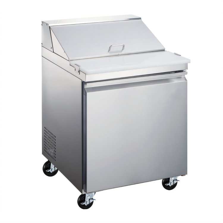 Product image #1 for Omcan USA 28-Inch Refrigerated Prep Table with 1 Door, Rear-Mounted Self-Contained Refrigeration