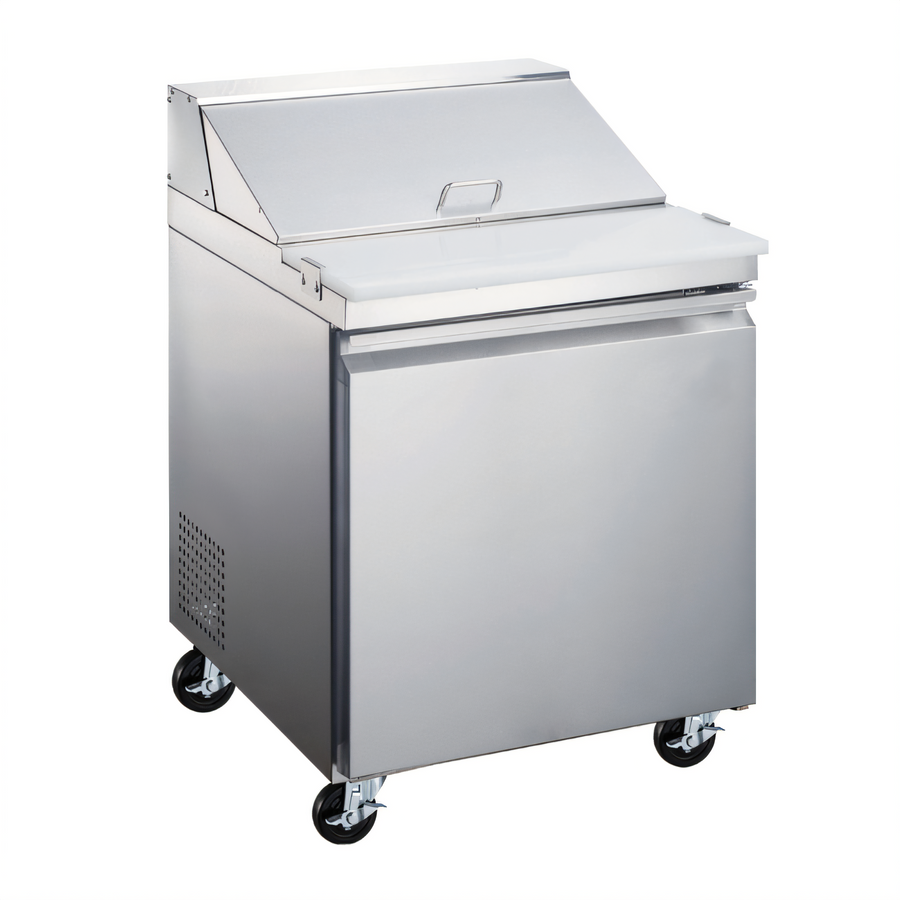 Product image #1 for Omcan USA 28-Inch Refrigerated Prep Table with 1 Door, Rear-Mounted Self-Contained Refrigeration
