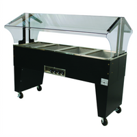 Advance Tabco Triumph Supreme 4-Well Portable Hot Food Buffet Table, 120V, Open Base, Black Vinyl Clad