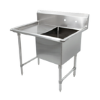 Thumbnail image #1 for John Boos 1B18244-1D18L 1-Compartment Stainless Steel Sink with Left Drainboard, 16-Gauge, 10-Inch Backsplash