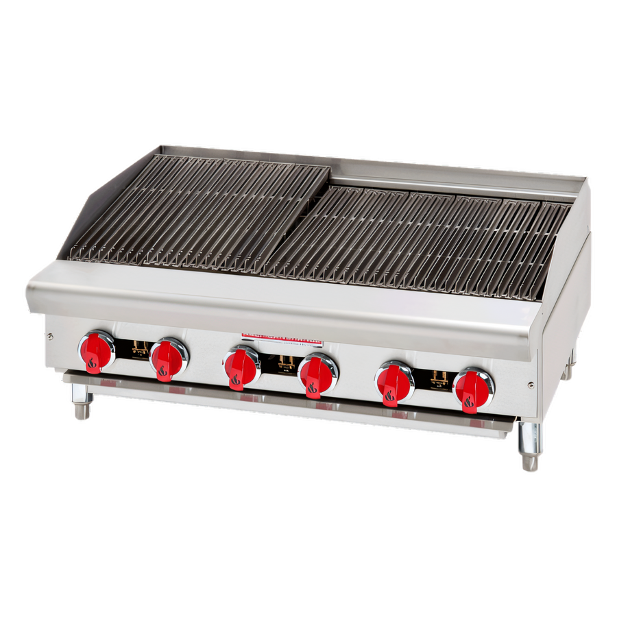 Product image #1 for American Range ARSRB-36 36-Inch Countertop Gas Charbroiler with 6 Burners and Cast Iron Grates
