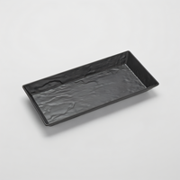 American Metalcraft Black Faux Slate Rectangular Melamine Serving Tray, 21 x 13 x 2 Inches