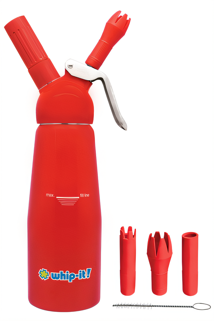 Product image #1 for Whip-It! Armor 1/2 Liter Aluminum Whipped Cream Dispenser with 3 Decorator Tips, Red