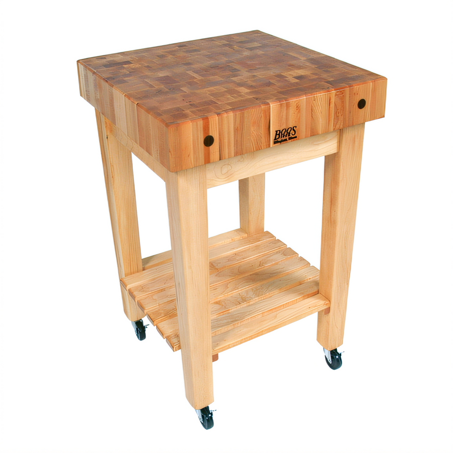 Product image #1 for John Boos Boos Block Gourmet Butcher Block Work Table with End Grain Maple Top, 24 x 24 x 36 Inches, Oil Finish
