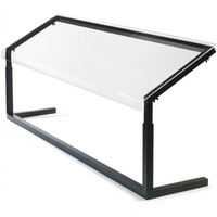 Carlisle Self-Serve Adjustable Single-Sided Freestanding Sneeze Guard, 48 Inch, Black