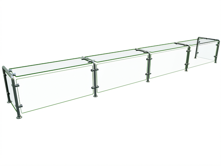 Product image #1 for Single-Sided Full-Service Pass-Over Food Shield, 4 Bays, 132-Inch Wide