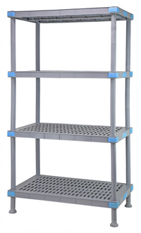 Millenia Gray Polymer Stationary Starter Shelving Unit, 30 Inch W x 21 Inch D x 62 Inch H, 4 Shelves, 2,000 lb Capacity