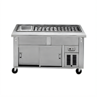 DineXpress DXP6CB 6-Pan Cool Breeze Cold Food Serving Counter, 88 Inches Long