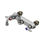 Thumbnail image #1 for T&S Brass B-1125-XS 8-Inch Center Backsplash-Mount Workboard Faucet with 6-Inch Swing Spout, Low-Lead, ADA Compliant