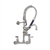 Thumbnail image #1 for T&S Brass Mini Pre-Rinse Unit with 8 Inch Wall-Mount Mixing Faucet, 6 Inch Swing Nozzle, and 24 Inch Hose