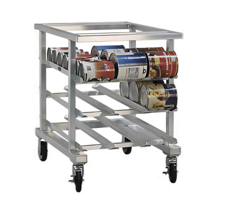 Product image #1 for New Age 1236NT Mobile Counter-Height Aluminum Can Storage Rack, No Top, 54 #10 or 72 #5 Can Capacity