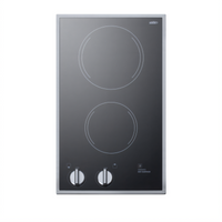 Summit Commercial 2-Burner Electric Radiant Cooktop with Black Ceramic Glass Surface