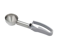 Vollrath Size 8 Extended-Length Stainless Steel Disher with Gray Ergonomic Handle, 3.7 oz